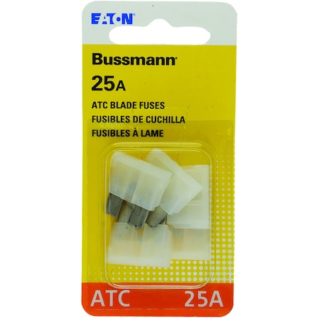 Eaton Bussmann Automotive Fuse, ATC Series, 25A, 32V DC, Non-Indicating, 5 PK BP/ATC-25-RP